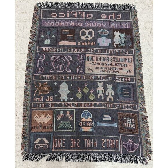 THE OFFICE Woven Tapestry  Throw blanket bedding ~50x34 inches Decoration GIFT - Picture 2 of 3